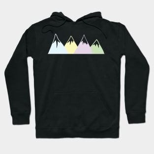 Pastel Yellow Pink Blue Green Mountains stickers Hoodie